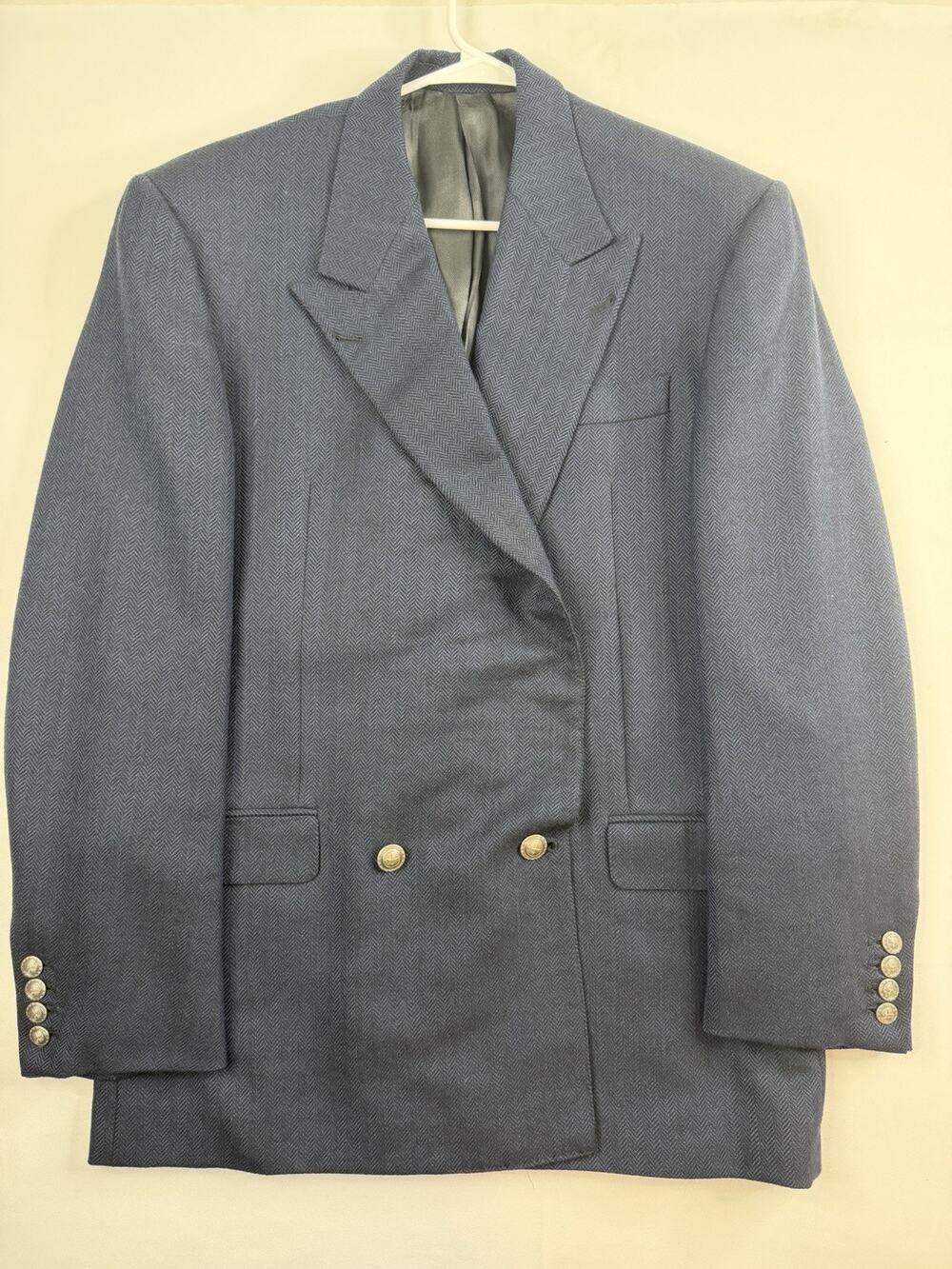 Vintage Burberrys Blazer Mens 42 Navy Wool Double Breasted USA Made